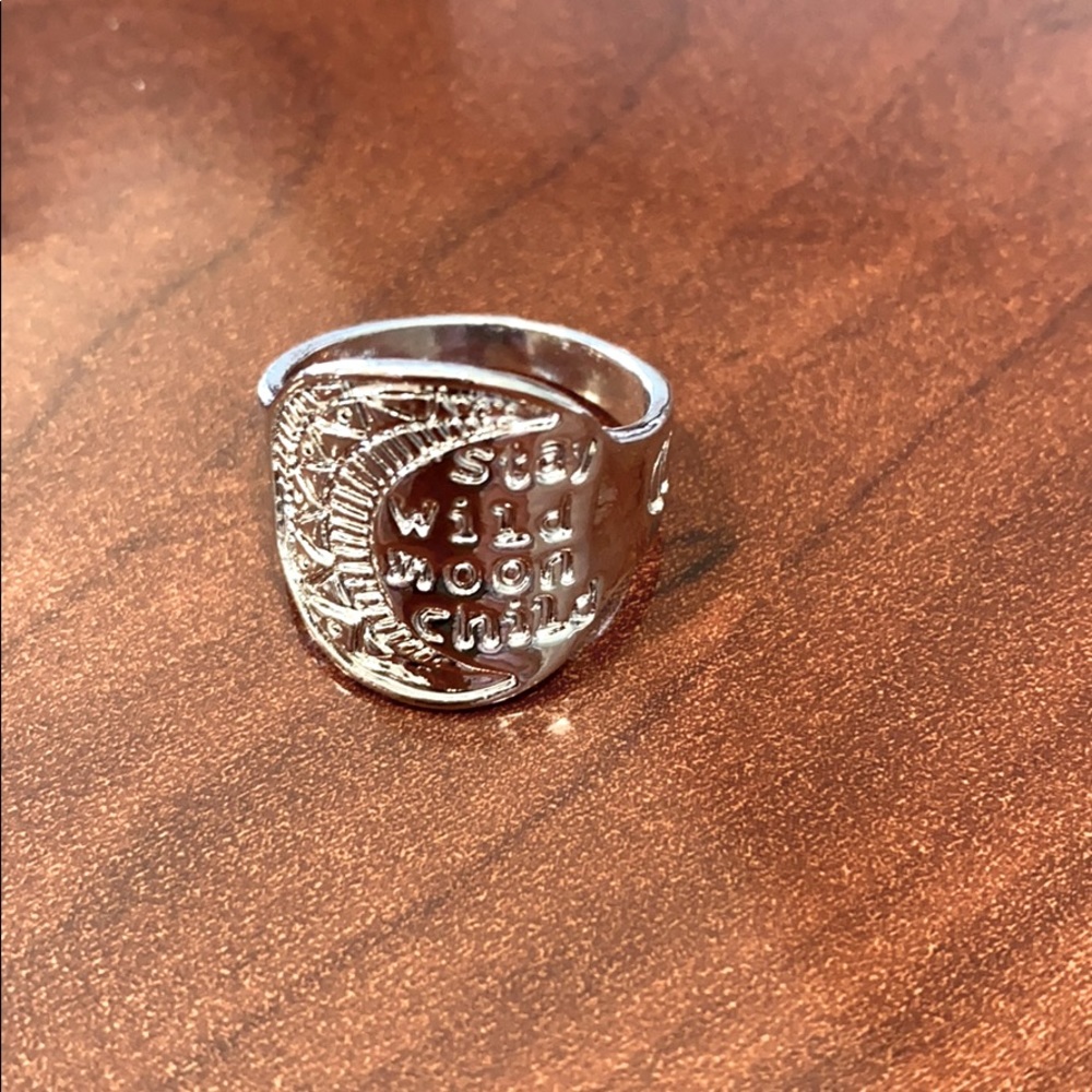 “Stay wild moon child”. Sz 7 ladies ring